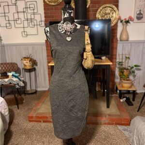 Theory Charcoal Gray Midi Dress
